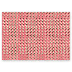 Поздравительная открытка с принтом Мопсики на розовом в Екатеринбурге, 100% бумага | плотность бумаги 280 г/м2, матовая, на обратной стороне линовка и место для марки
 | Тематика изображения на принте: домашние животные | мопс | пес | песик | собака | собачка