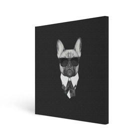 Холст квадратный с принтом Бульдог в черном в Екатеринбурге, 100% ПВХ |  | Тематика изображения на принте: бульдог | домашние животные | пес | песик | собака | собачка | французский бульдог