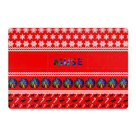 Магнитный плакат 3Х2 с принтом Праздничный Muse в Екатеринбурге, Полимерный материал с магнитным слоем | 6 деталей размером 9*9 см | muse | альтернативный | группа | доминик ховард | знак | красный | крис уолстенхолм | мо | моус | моусе | муза | музе | мусе | мэттью беллами | надпись | новогодний | новый год | праздник | прогрессивный