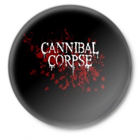 Значок с принтом Cannibal Corpse в Екатеринбурге,  металл | круглая форма, металлическая застежка в виде булавки | cannibal corpse | logo | metal | music | rock | лого | логотип | метал | музыка | рок