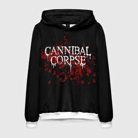 Мужская толстовка 3D с принтом Cannibal Corpse в Екатеринбурге, 100% полиэстер | двухслойный капюшон со шнурком для регулировки, мягкие манжеты на рукавах и по низу толстовки, спереди карман-кенгуру с мягким внутренним слоем. | cannibal corpse | logo | metal | music | rock | лого | логотип | метал | музыка | рок