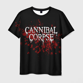 Мужская футболка 3D с принтом Cannibal Corpse в Екатеринбурге, 100% полиэфир | прямой крой, круглый вырез горловины, длина до линии бедер | cannibal corpse | logo | metal | music | rock | лого | логотип | метал | музыка | рок