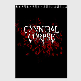 Скетчбук с принтом Cannibal Corpse в Екатеринбурге, 100% бумага
 | 48 листов, плотность листов — 100 г/м2, плотность картонной обложки — 250 г/м2. Листы скреплены сверху удобной пружинной спиралью | cannibal corpse | logo | metal | music | rock | лого | логотип | метал | музыка | рок