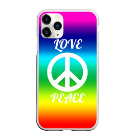 Чехол для iPhone 11 Pro матовый с принтом Love and Peace в Екатеринбурге, Силикон |  | любовь и мир | мир | хиппи