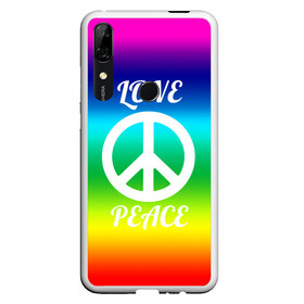 Чехол для Honor P Smart Z с принтом Love and Peace в Екатеринбурге, Силикон | Область печати: задняя сторона чехла, без боковых панелей | Тематика изображения на принте: любовь и мир | мир | хиппи