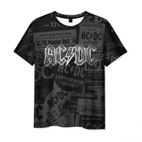 Мужская футболка 3D с принтом AC/DC в Екатеринбурге, 100% полиэфир | прямой крой, круглый вырез горловины, длина до линии бедер | ас | ац | диси | дс | дц | исидиси | эйси