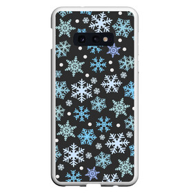 Чехол для Samsung S10E с принтом Snow в Екатеринбурге, Силикон | Область печати: задняя сторона чехла, без боковых панелей | Тематика изображения на принте: deer | ho | merry christmas | new year | santa | xmas | дед мороз | зима | клаус | новый год | ночь | олени | праздник | рождество | санта | снег