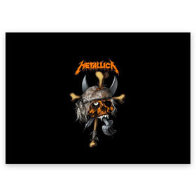 Поздравительная открытка с принтом Metallica в Екатеринбурге, 100% бумага | плотность бумаги 280 г/м2, матовая, на обратной стороне линовка и место для марки
 | 