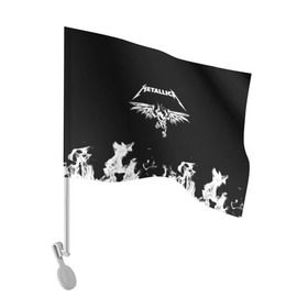 Флаг для автомобиля с принтом Metallica в Екатеринбурге, 100% полиэстер | Размер: 30*21 см | metallica | группа | джеймс хэтфилд | кирк хэмметт | ларс ульрих | метал | металика | металлика | миталика | музыка | роберт трухильо | рок | трэш | трэшметал | хард | хардрок | хеви | хевиметал