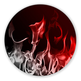 Коврик для мышки круглый с принтом Огонь и дым в Екатеринбурге, резина и полиэстер | круглая форма, изображение наносится на всю лицевую часть | fire | flame | in fire | smoke | в огне | дым | огненный | огонь | текстуры