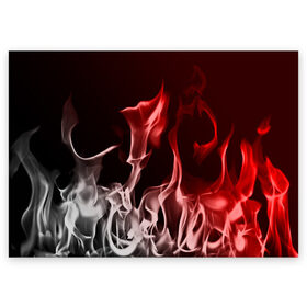 Поздравительная открытка с принтом Огонь и дым в Екатеринбурге, 100% бумага | плотность бумаги 280 г/м2, матовая, на обратной стороне линовка и место для марки
 | Тематика изображения на принте: fire | flame | in fire | smoke | в огне | дым | огненный | огонь | текстуры