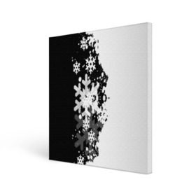 Холст квадратный с принтом Снежные узоры в Екатеринбурге, 100% ПВХ |  | black | christmas | new year | pattern | white | абстракция | зима | новый год | рождество | снег | снежинки | узор | черно белые