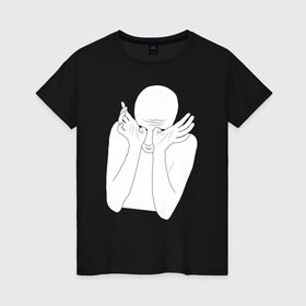 Женская футболка хлопок с принтом Хаски рэпер в Екатеринбурге, 100% хлопок | прямой крой, круглый вырез горловины, длина до линии бедер, слегка спущенное плечо | рэп | рэпер | хаски
