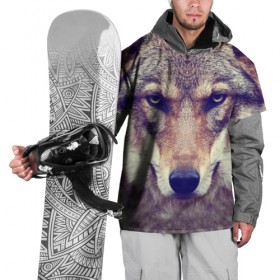 Накидка на куртку 3D с принтом Wolf в Екатеринбурге, 100% полиэстер |  | animal | волк | хищник