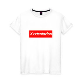 Женская футболка хлопок с принтом XXXTentacion в Екатеринбурге, 100% хлопок | прямой крой, круглый вырез горловины, длина до линии бедер, слегка спущенное плечо | xxxtentacion
