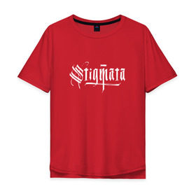 Мужская футболка хлопок Oversize с принтом Stigmata в Екатеринбурге, 100% хлопок | свободный крой, круглый ворот, “спинка” длиннее передней части | Тематика изображения на принте: stigmata | стигмата