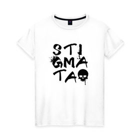 Женская футболка хлопок с принтом Stigmata в Екатеринбурге, 100% хлопок | прямой крой, круглый вырез горловины, длина до линии бедер, слегка спущенное плечо | stigmata | стигмата