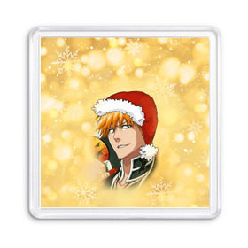 Магнит 55*55 с принтом Happy New Bleach! в Екатеринбурге, Пластик | Размер: 65*65 мм; Размер печати: 55*55 мм | bleach | блич | ичиго | куросаки ичиго