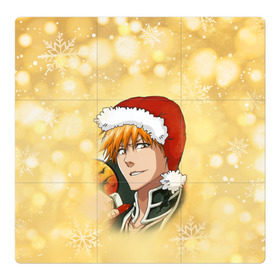 Магнитный плакат 3Х3 с принтом Happy New Bleach! в Екатеринбурге, Полимерный материал с магнитным слоем | 9 деталей размером 9*9 см | Тематика изображения на принте: bleach | блич | ичиго | куросаки ичиго