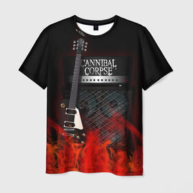 Мужская футболка 3D с принтом Cannibal Corpse в Екатеринбурге, 100% полиэфир | прямой крой, круглый вырез горловины, длина до линии бедер | cannibal corpse | logo | metal | music | rock | лого | логотип | метал | музыка | рок