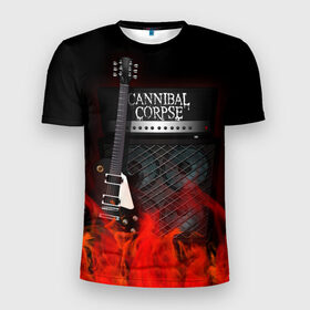 Мужская футболка 3D спортивная с принтом Cannibal Corpse в Екатеринбурге, 100% полиэстер с улучшенными характеристиками | приталенный силуэт, круглая горловина, широкие плечи, сужается к линии бедра | cannibal corpse | logo | metal | music | rock | лого | логотип | метал | музыка | рок