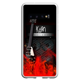 Чехол для Samsung Galaxy S10 с принтом Korn в Екатеринбурге, Силикон | Область печати: задняя сторона чехла, без боковых панелей | korn | logo | metal | music | rock | лого | логотип | метал | музыка | рок