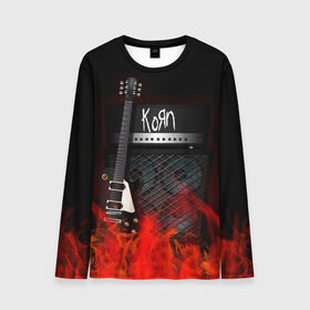 Мужской лонгслив 3D с принтом Korn в Екатеринбурге, 100% полиэстер | длинные рукава, круглый вырез горловины, полуприлегающий силуэт | korn | logo | metal | music | rock | лого | логотип | метал | музыка | рок