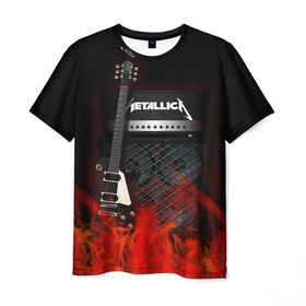 Мужская футболка 3D с принтом Metallica в Екатеринбурге, 100% полиэфир | прямой крой, круглый вырез горловины, длина до линии бедер | Тематика изображения на принте: logo | metal | metallica | music | rock | лого | логотип | метал | металика | металлика | музыка | рок