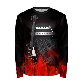 Мужской лонгслив 3D с принтом Metallica в Екатеринбурге, 100% полиэстер | длинные рукава, круглый вырез горловины, полуприлегающий силуэт | Тематика изображения на принте: logo | metal | metallica | music | rock | лого | логотип | метал | металика | металлика | музыка | рок
