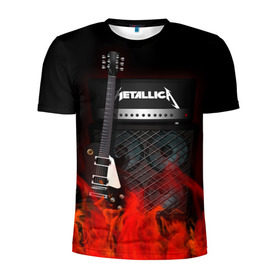Мужская футболка 3D спортивная с принтом Metallica в Екатеринбурге, 100% полиэстер с улучшенными характеристиками | приталенный силуэт, круглая горловина, широкие плечи, сужается к линии бедра | Тематика изображения на принте: logo | metal | metallica | music | rock | лого | логотип | метал | металика | металлика | музыка | рок