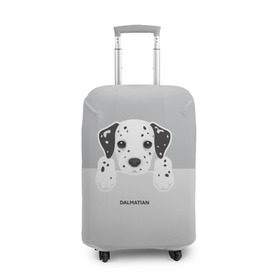 Чехол для чемодана 3D с принтом Dalmatian Puppy в Екатеринбурге, 86% полиэфир, 14% спандекс | двустороннее нанесение принта, прорези для ручек и колес | далматин | далматинец | домашние животные | пес | песик | собака | собачка | терьер | шпиц