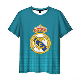 Мужская футболка 3D с принтом Real Madrid 2018 Original в Екатеринбурге, 100% полиэфир | прямой крой, круглый вырез горловины, длина до линии бедер | Тематика изображения на принте: emirates | fc | real madrid | геометрия | реал мадрид | футбольный клуб | эмблема