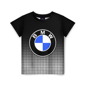 Детская футболка 3D с принтом BMW 2018 Black and White IV в Екатеринбурге, 100% гипоаллергенный полиэфир | прямой крой, круглый вырез горловины, длина до линии бедер, чуть спущенное плечо, ткань немного тянется | Тематика изображения на принте: bmw | автомобильные | бмв | машины