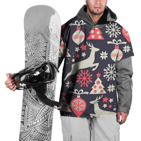 Накидка на куртку 3D с принтом Зимние фантазии в Екатеринбурге, 100% полиэстер |  | елка | елочные игрушки | новый год | олень | снег | снежинки