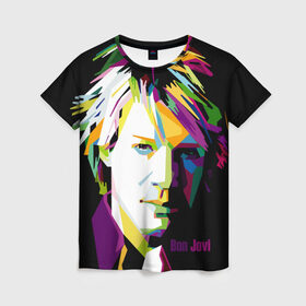 Женская футболка 3D с принтом Jon Bon Jovi в Екатеринбурге, 100% полиэфир ( синтетическое хлопкоподобное полотно) | прямой крой, круглый вырез горловины, длина до линии бедер | bon jovi | jon bon jovi | актер | американская | американский | вокалист | гитарист | джон фрэнсис бонджови | искусство | лидер | лунный свет и валентино | маленький город | младший | молодые стрелки 2