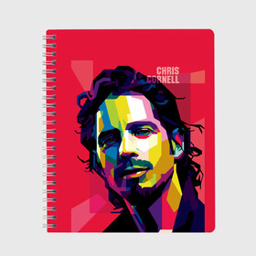 Тетрадь с принтом Chris Cornell в Екатеринбурге, 100% бумага | 48 листов, плотность листов — 60 г/м2, плотность картонной обложки — 250 г/м2. Листы скреплены сбоку удобной пружинной спиралью. Уголки страниц и обложки скругленные. Цвет линий — светло-серый
 | audioslave | chris cornell | soundgarden | temple of the dog | автор | альт рок | альтернативный мета | американский | банджоист | барабанщик | вашингтон | вокалист | гитарист | гранж | группа | исполнитель | композитор