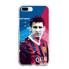 Чехол для iPhone 7Plus/8 Plus матовый с принтом Lionel Messi в Екатеринбурге, Силикон | Область печати: задняя сторона чехла, без боковых панелей | barcelona | lionel | messi | барселона | лионель | месси | поп арт