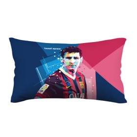 Подушка 3D антистресс с принтом Lionel Messi в Екатеринбурге, наволочка — 100% полиэстер, наполнитель — вспененный полистирол | состоит из подушки и наволочки на молнии | barcelona | lionel | messi | барселона | лионель | месси | поп арт