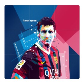 Магнитный плакат 3Х3 с принтом Lionel Messi в Екатеринбурге, Полимерный материал с магнитным слоем | 9 деталей размером 9*9 см | barcelona | lionel | messi | барселона | лионель | месси | поп арт