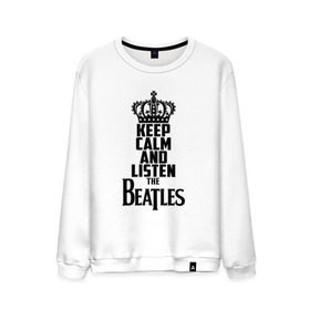 Мужской свитшот хлопок с принтом Keep calm and listen Beatles в Екатеринбурге, 100% хлопок |  | beatles | the beatles | бителз | бителс | битлз | битлс | битлы | группа | джон леннон | джордж харрисон | жуки | зе | ливерпульская четвёрка | мерсибит | пол маккартни | поп | ринго старр | рок