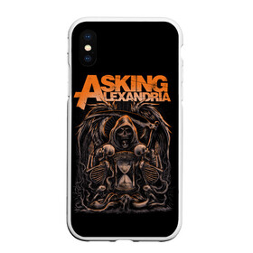 Чехол для iPhone XS Max матовый с принтом Asking Alexandria в Екатеринбурге, Силикон | Область печати: задняя сторона чехла, без боковых панелей | askalexandria | askingalexandria | hardcore | metal | metalcore | александрия | альтернатива | аск | аскинг | метал | скелет | хэви | череп