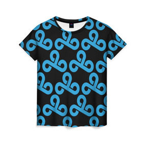 Женская футболка 3D с принтом Team Cloud cs:go collection в Екатеринбурге, 100% полиэфир ( синтетическое хлопкоподобное полотно) | прямой крой, круглый вырез горловины, длина до линии бедер | awp | cloud | counter strike | game | skin | team cloud | авп | игры | скин | текстуры