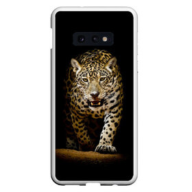 Чехол для Samsung S10E с принтом Leopard в Екатеринбурге, Силикон | Область печати: задняя сторона чехла, без боковых панелей | дикая кошка | зверь | клыки | кот | леопард | оскал | пантера | природа | хищник | ягуар