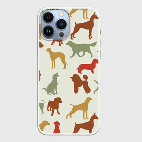 Чехол для iPhone 13 Pro Max с принтом Силуэты собак в Екатеринбурге,  |  | год собаки | новый год | пес | собака | щенок