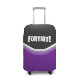 Чехол для чемодана 3D с принтом FORTNITE в Екатеринбурге, 86% полиэфир, 14% спандекс | двустороннее нанесение принта, прорези для ручек и колес | battle | battle royal | fortnite | royal | боевик | игры | логотип | фиолетовый