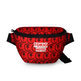 Поясная сумка 3D с принтом Tokio Hotel band logo 2018 в Екатеринбурге, 100% полиэстер | плотная ткань, ремень с регулируемой длиной, внутри несколько карманов для мелочей, основное отделение и карман с обратной стороны сумки застегиваются на молнию | logo | music | pop | rock | tokio hotel | альтернатива | германия | металл | музыка | музыкальный | поп | рок