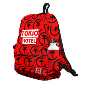 Рюкзак 3D с принтом Tokio Hotel band logo 2018 в Екатеринбурге, 100% полиэстер | лямки с регулируемой длиной, сверху петелька, чтобы рюкзак можно было повесить на вешалку. Основное отделение закрывается на молнию, как и внешний карман. Внутри два дополнительных кармана, один из которых закрывается на молнию. По бокам два дополнительных кармашка | logo | music | pop | rock | tokio hotel | альтернатива | германия | металл | музыка | музыкальный | поп | рок