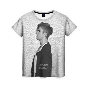 Женская футболка 3D с принтом Justin в Екатеринбурге, 100% полиэфир ( синтетическое хлопкоподобное полотно) | прямой крой, круглый вырез горловины, длина до линии бедер | bieber | justin bieber | бибер | джастин бибер