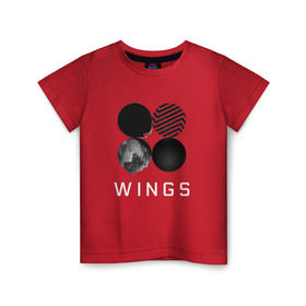 Детская футболка хлопок с принтом BTS Wings 2 в Екатеринбурге, 100% хлопок | круглый вырез горловины, полуприлегающий силуэт, длина до линии бедер | Тематика изображения на принте: bangtan boys | bts | bts army | бантаны бтс