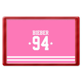 Магнит 45*70 с принтом Bieber Team Pink в Екатеринбурге, Пластик | Размер: 78*52 мм; Размер печати: 70*45 | bieber | justin bieber | бибер | джастин бибер